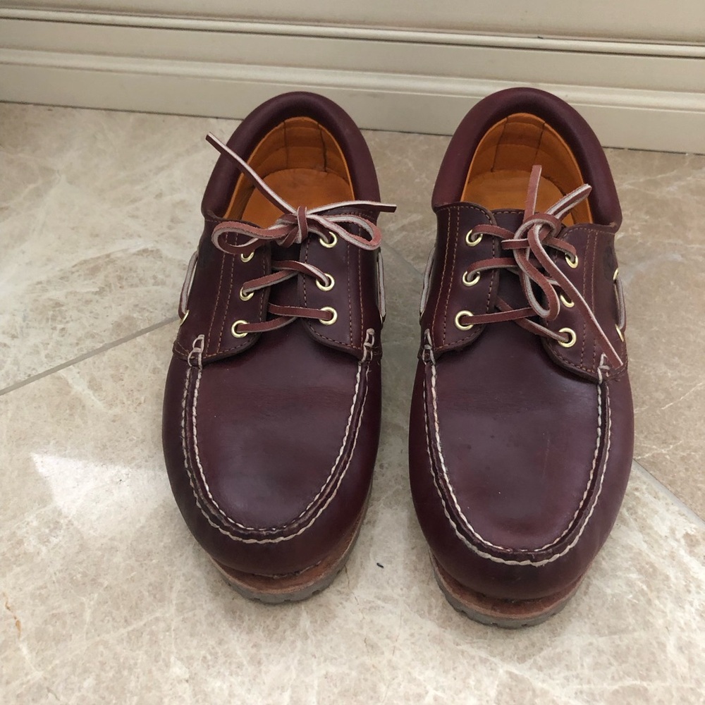 Timberland Men's Boat Shoes in Burgundy Leather
